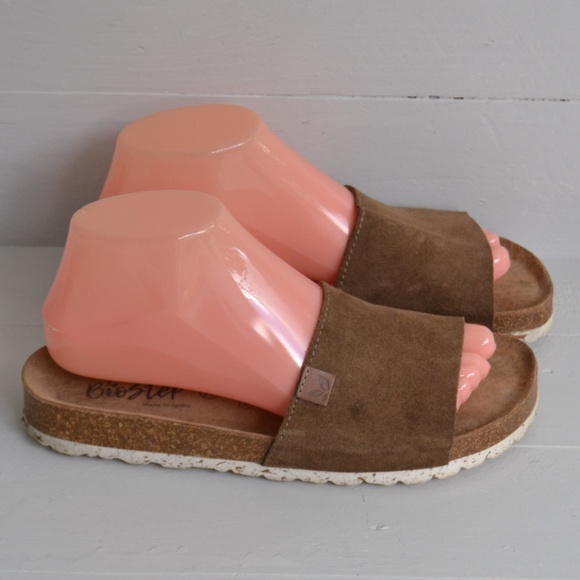 Biostep Tan Brown Sandals Women's 7.5 Made In Spain Slip On Shoes Casual - Picture 4 of 7
